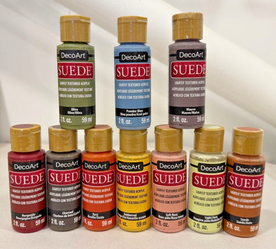 DecoArt Wildleder Acrylfarben Set 10 x 59 ml strukturiert Bastelfarbe Auflösung