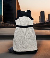 🔥 Banana Republic • Black Color Block Lined Tweed Sheath Dress • Women Sz 6