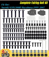 Black Complete Fairing Bolt Kit Stainless Screws for Suzuki GSX1300R 1999-2007