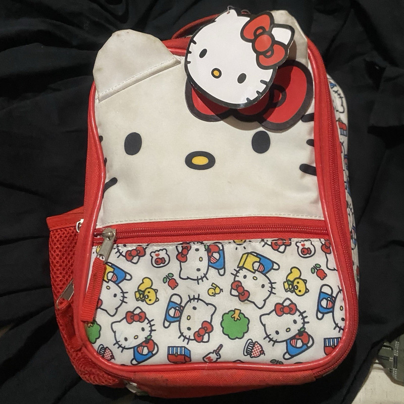 Sanrio Hello Kitty Insulated Zip Lunch Tote Bag w/ Handle Red/White Small