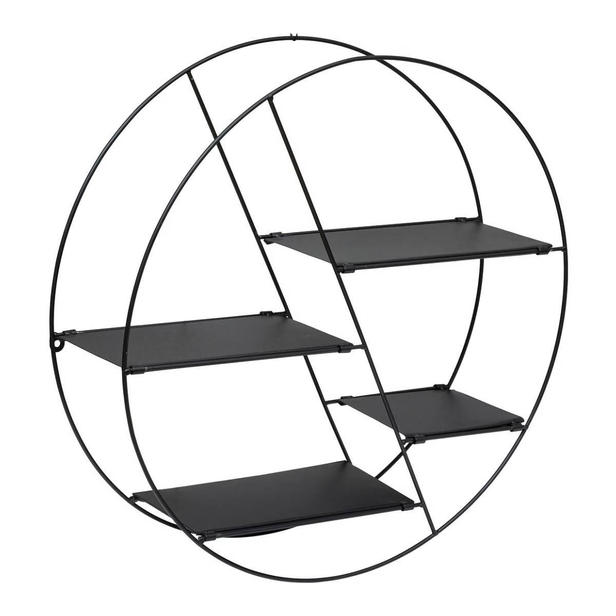 Étagère murale métal noir 50cm Lara pour rangement salon et déco cuisine style industriel