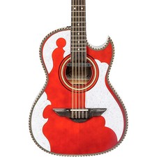 H. Jimenez LBQ4E El Patron Acoustic-Electric Bajo Quinto Transparent Red