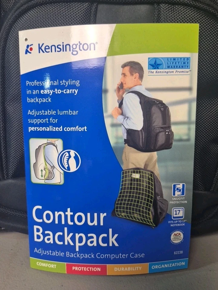 Kensington Contour Backpack 17 黑色 电脑机箱/机壳  — 第 3/4 张图片