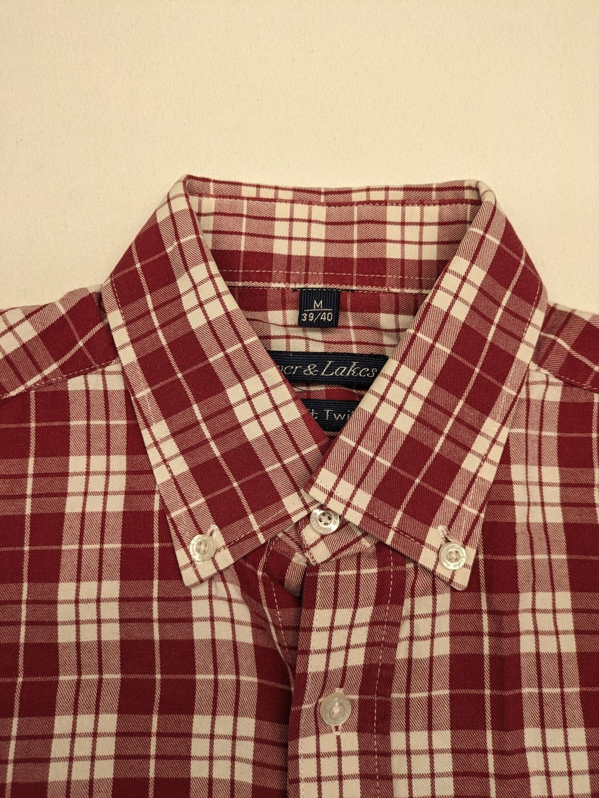 Rover & Lakes Herren Hemd Gr. M 39/40 rot kariert langarm Baumwolle Button Down image 8