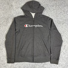 Champion Athletics Full Zip Hoodie Sweatshirt Women  s XL Gray Embroidered