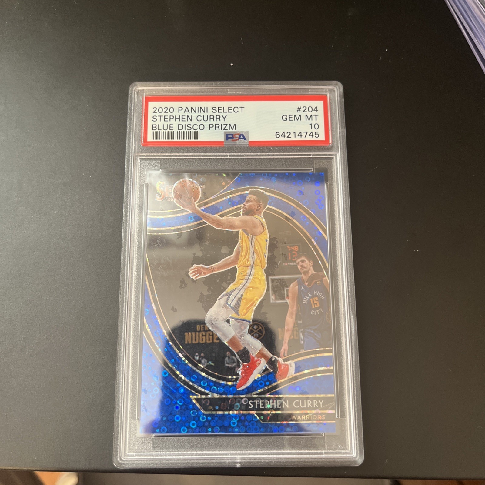 2020-21 Panini Select Courtside Stephen Curry #204 Blue Disco Prizm /25