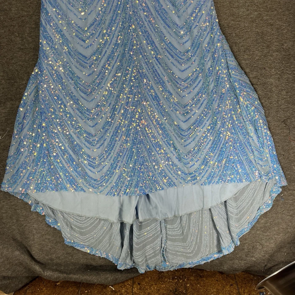 Maxi Vestido Windsor Petra Formal Lentejuelas Iridiscentes Talla S Azul Formal Tirantes Foto 2 de 4