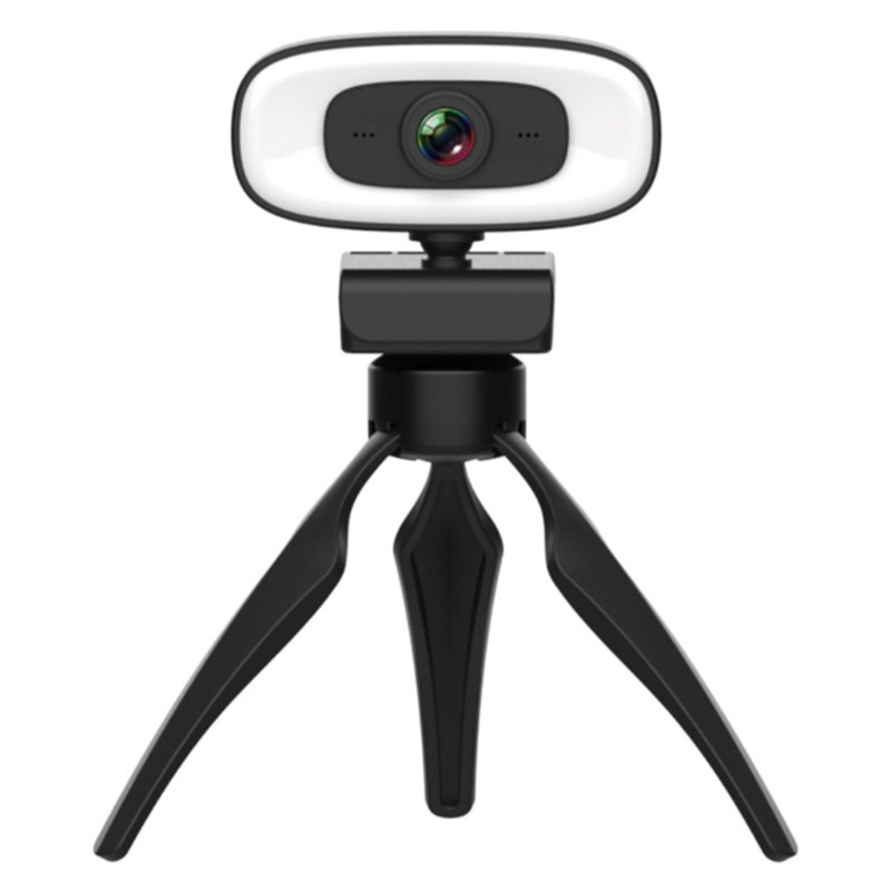 2K Live Streaming Webcam USB Advanced Autofocus Web with Mic Speaker Fill Light