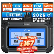 XTOOL D6S Car OBD2 Scanner Full System Diagnostic Tool 30+Services 🔥Free Update