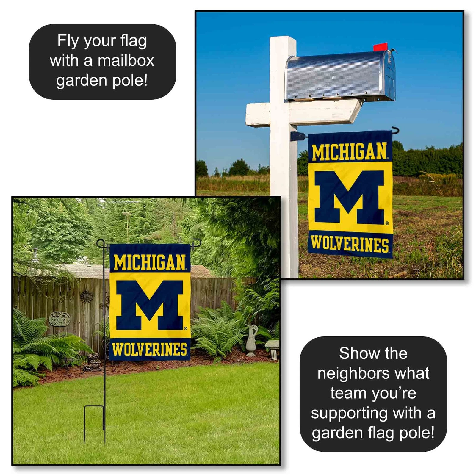 Michigan Wolverines Garden Flag