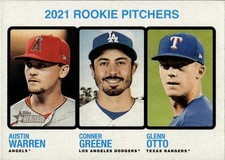 2022 Topps Heritage #70 Rookie Pitchers Warren / Greene / Glenn Otto