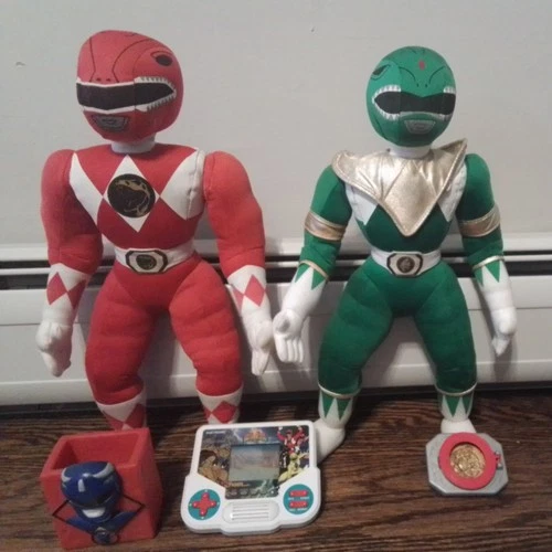 Vintage Mighty Morphin Power Rangers Lot. 2 Plush 1994 17”, Tiger Game, and More