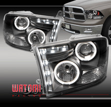 For 09-17 Ram Pickup Truck Drl Led Halo Projector Headlights Black Leftright For 09-17 Ram Pickup Truck Drl Led Halo Projector Headlights Black Leftright