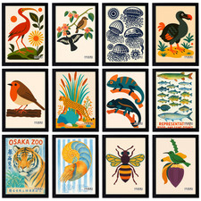 Vintage Animals Poster Retro Print Nature Zoo Pets Decor Wall Art A5 A4 A3