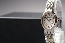 Montre femme Seiko Exceline 1N01-0JK0 PDP bicolore ovale à quartz 2012 du JAPON