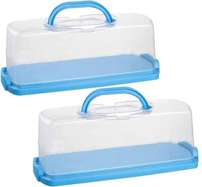 2 Pa Plastic Loaf Cake Stora Container, Bread Keeper for Carrying and