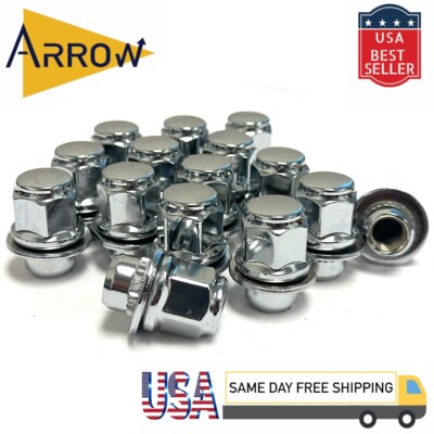16x Chrome M12x1.5 OEM Factory Style Mag Seat Lug Nut 13/16