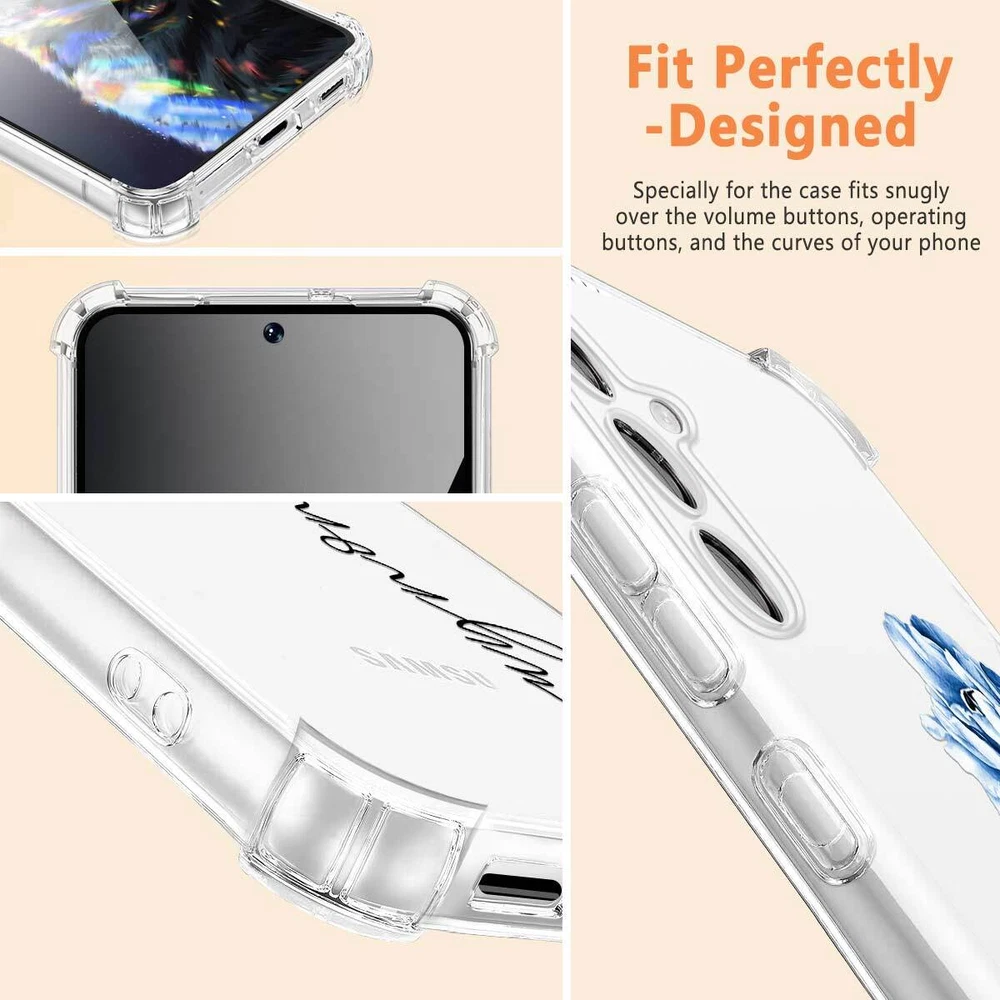 Phone Case For Samsung Galaxy S25 Ultra S24 A15 A16 A35 Personalised Clear Cover