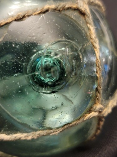 Japanese Blown Glass FLOAT 2.5" WP Makers Mark #276 Sea Green Uncommon Antique! - Picture 10 of 19