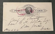 1880s UX9 POSTAL CARD RED CA FANCY CANCEL ! LETTER TO SAN JOSE KURTZ/STARK !