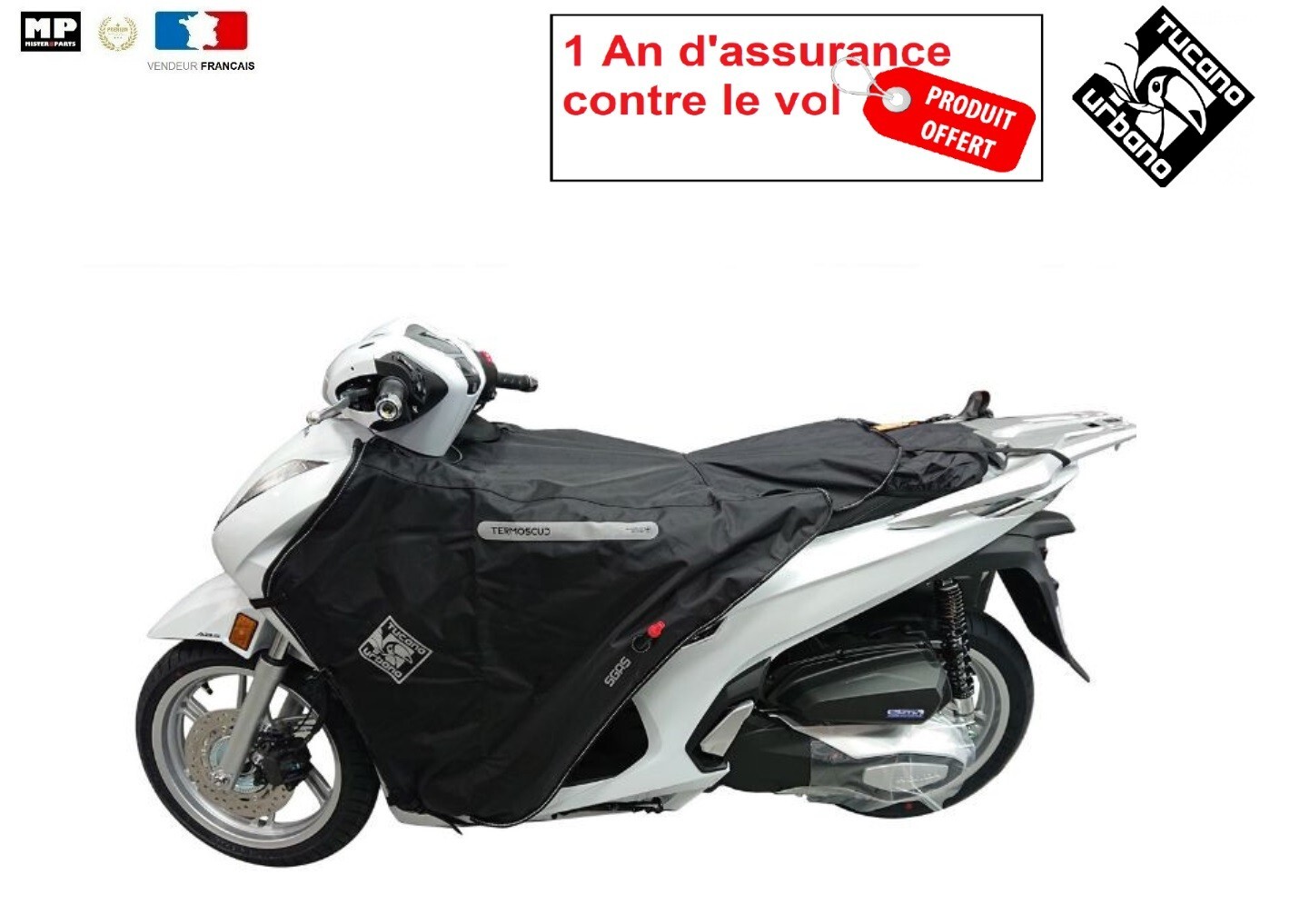 Tablier protection hiver scooter Tucano R222 Honda 350 SH pour trajets urbains