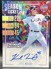 2016 Contenders Kyle Wright 9/24 CRACKED ICE RC AUTO Season Ticket USA NM+ #kw