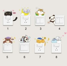 1 Piece Cartoon Animals Art Vinyl Decal Wall Window Light Switch Outlet Sticker