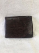 Vintage Rolfs Designer Dark Brown Cowhide Leather Bifold Wallet Marbled Look