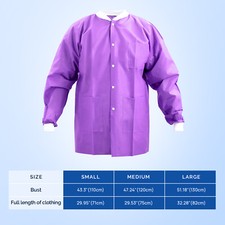 JMU SMS Lab Jackets with 3 pockets Hip Length Jacket Purple Small 71x110cm