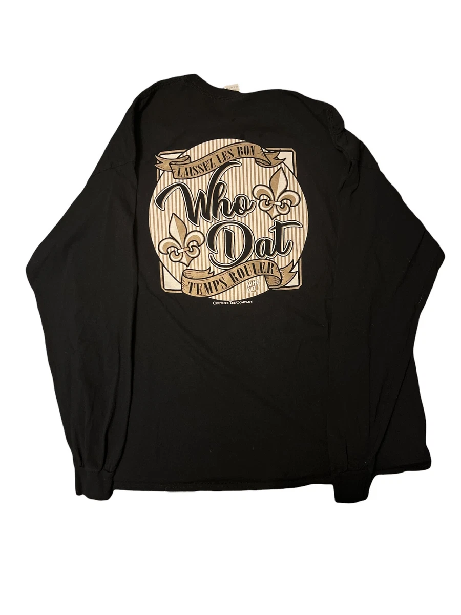 Who Dat New Orleans Saints Black Long Sleeve Size 2XL eBay