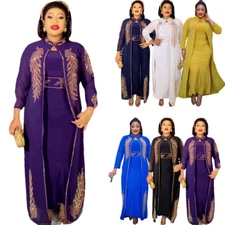 African Women Two Piece Set Abaya Cardigan Dress Dress Islamic Dashiki Cocktail