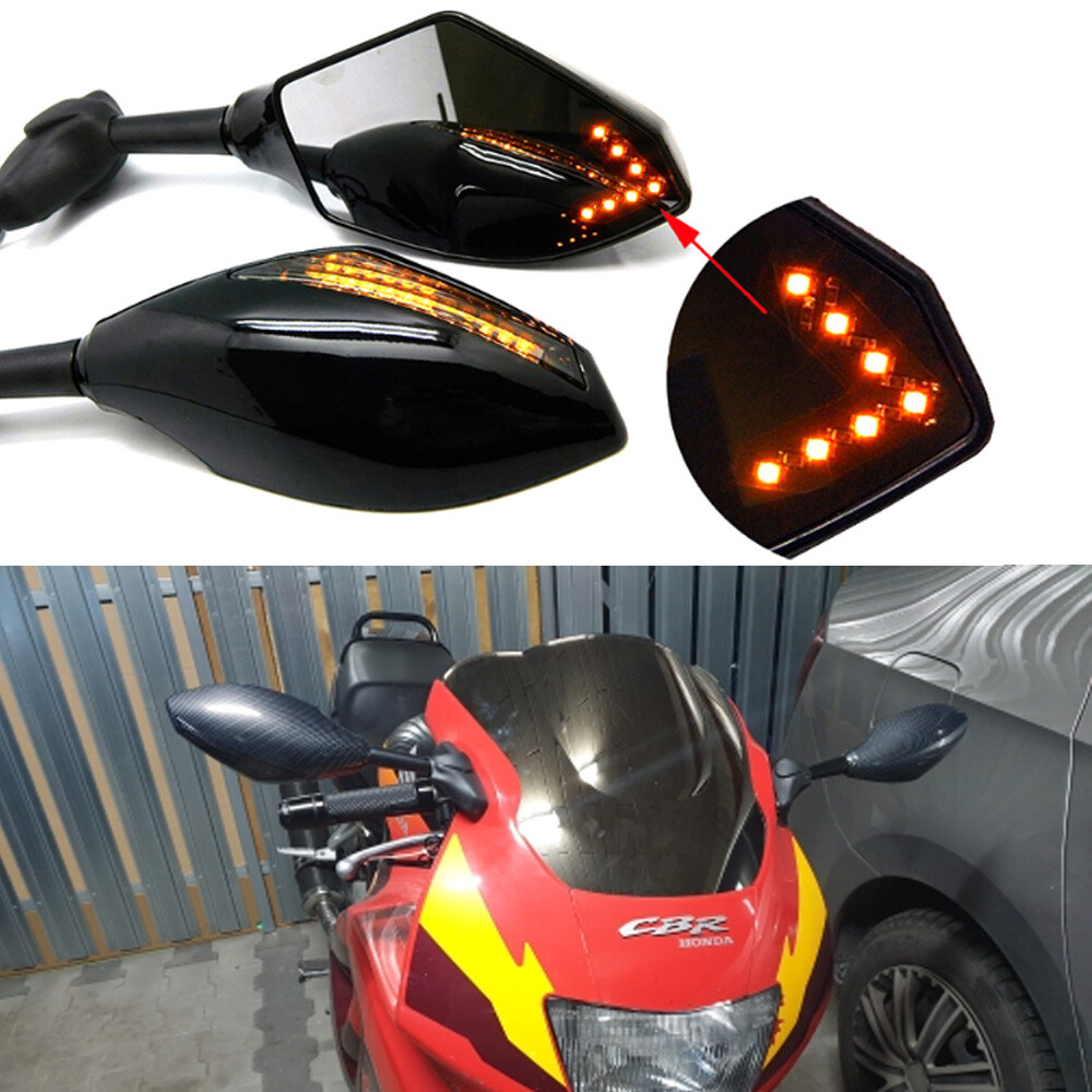 For Honda CBR 600 F3 F4 F4i Motorcycle Rearview Mirrors LED Turn
