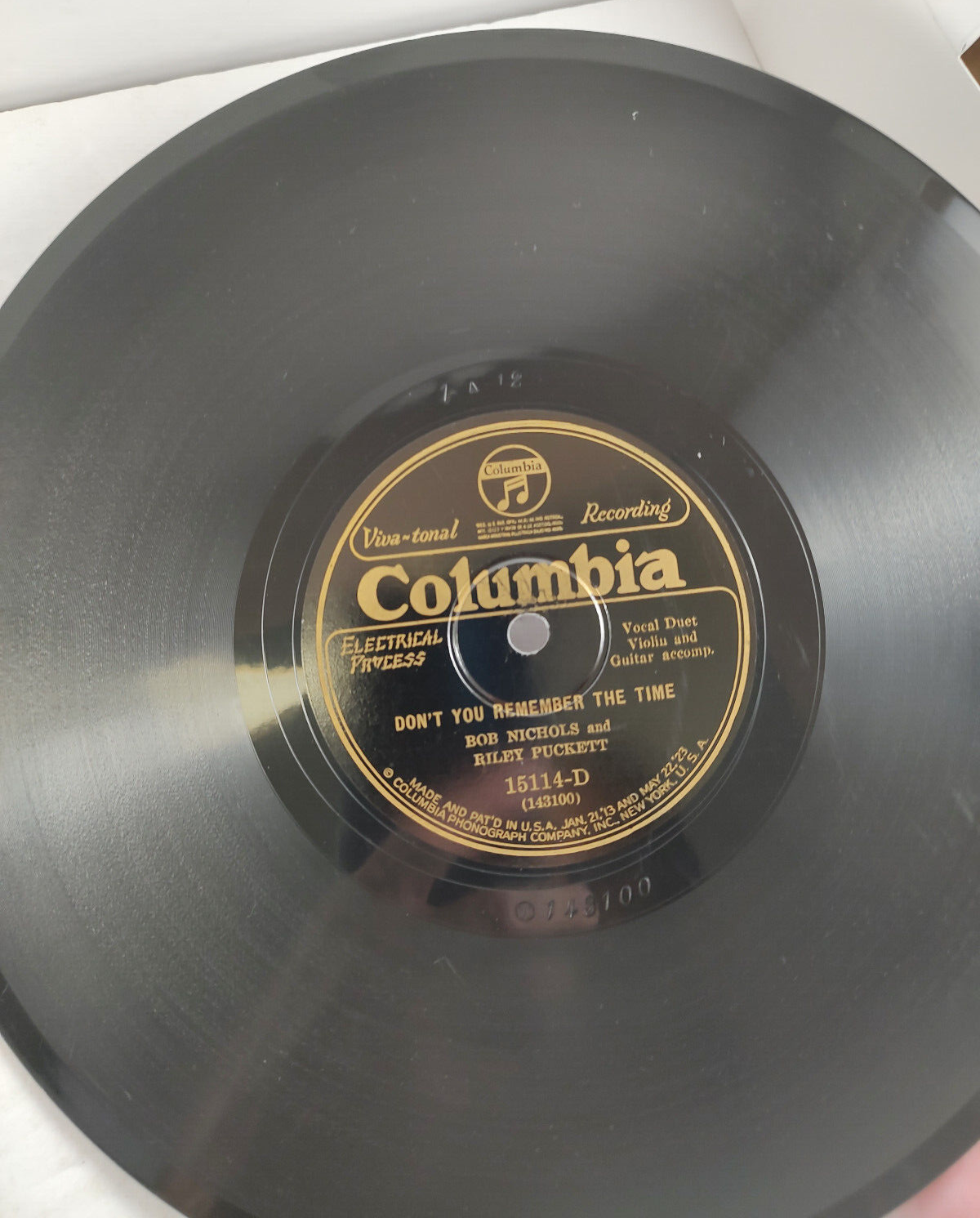 Bob Nichols & Riley Puckett – Don't You Remember The Time Columbia ...