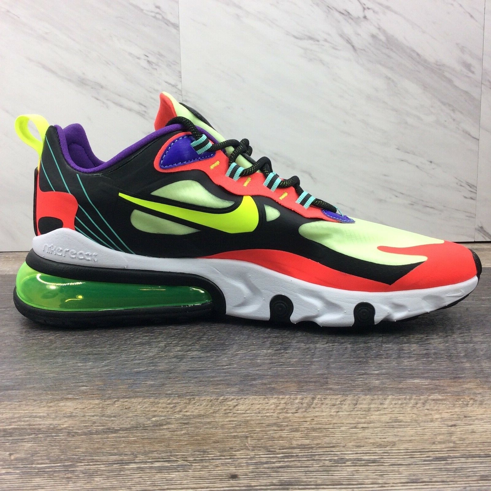 air max 270 react black/volt/laser crimson/hyper grape