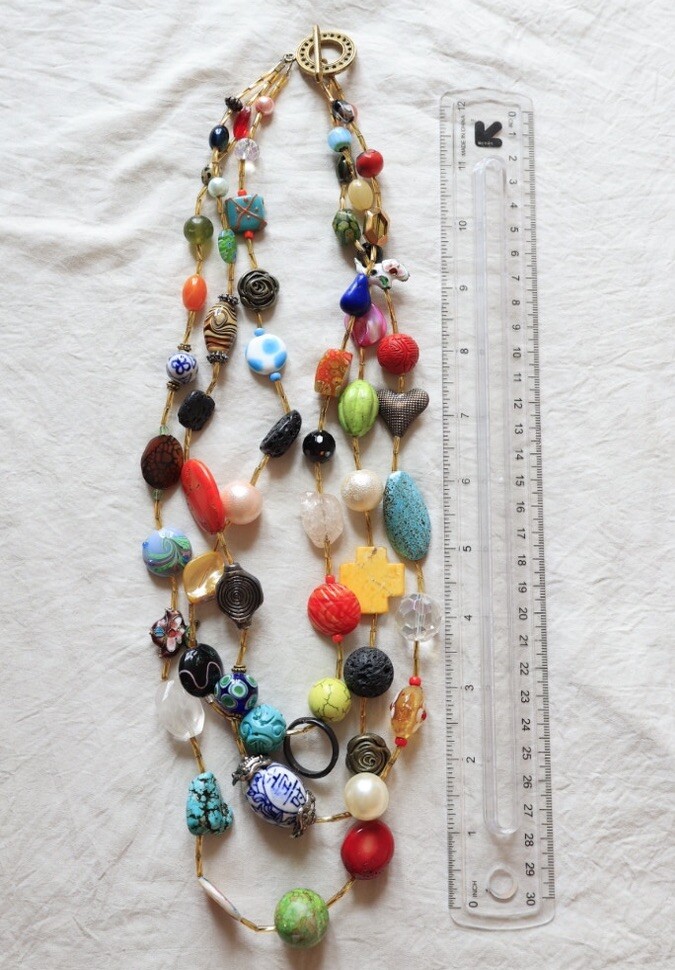 Beautiful Multicolor Beaded Statment Necklace - image 5