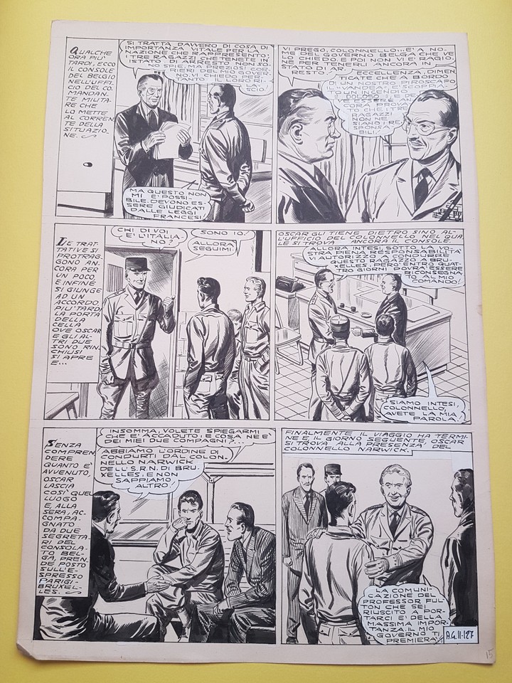 Tarquinio, Sergio-original table page-127-from  3 Adventurous Stories  (1954) Comic Art