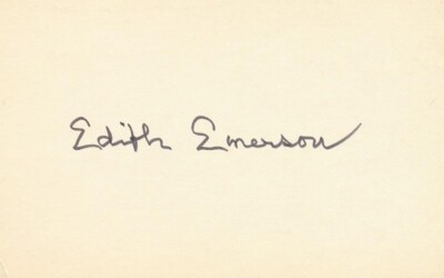 Edith Emerson- Signed Index Card
