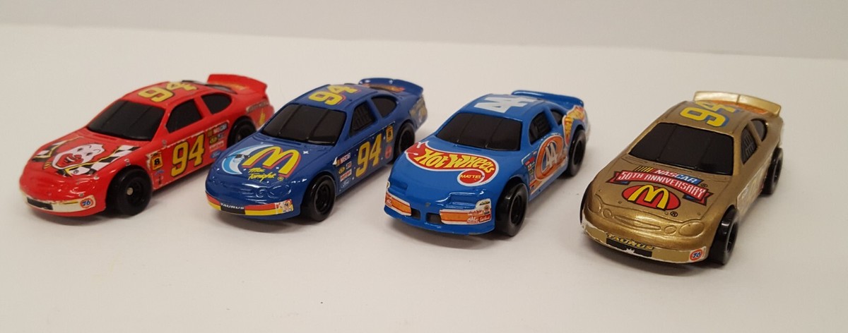 Set of 4 - 1998 McDonalds Happy Meal NASCAR Series Hot Wheels
