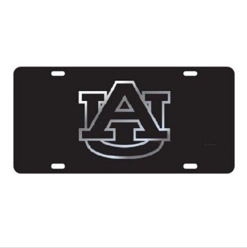 AUBURN Tigers AU schwarzes Kennzeichen mit verspiegeltem Vinyl Nummernschild / Etikett