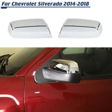 Chrome Rearview Side Mirror Cover Trim For Chevy Silverado/GMC Sierra 2014-2018