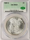 1880-S $1 Morgan Silver Dollar CAC MS64