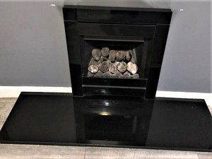 Sirocco Ignite Cristal Black Gas Fire Open Front Fronted Fire