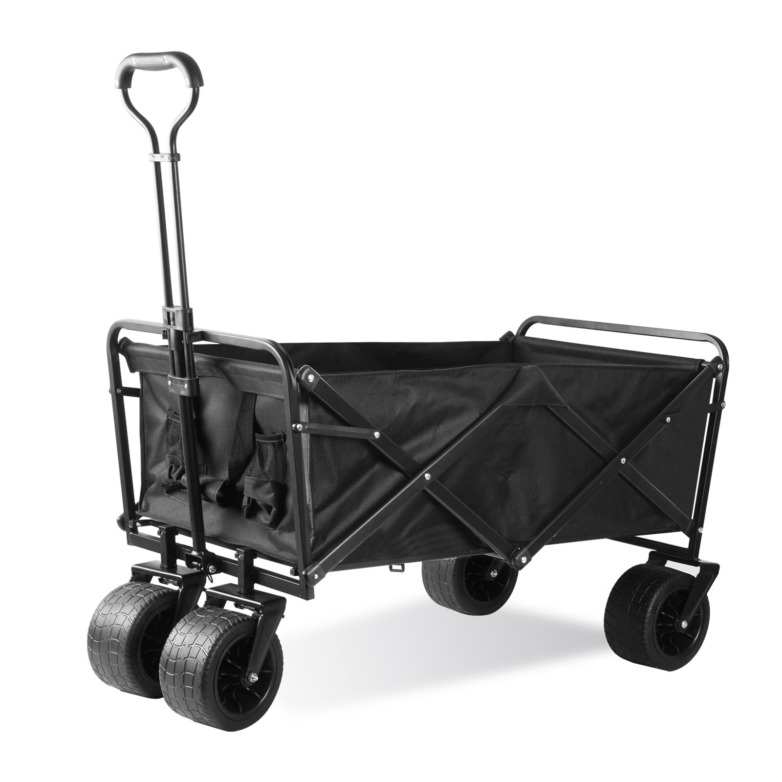 Chariot de jardin tout terrain pliable pour transporter le bois et les outils