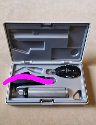 Heine Case  + Microflex 2 Ophthalmoscope + NT 3.5V  Handle (No Retinoscope Incl)