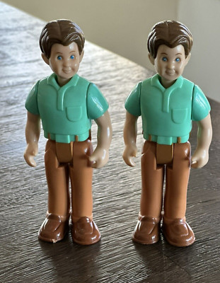 2 GUC Vintage Little Tikes Dollhouse DAD Green Shirt Brown Pants (57)