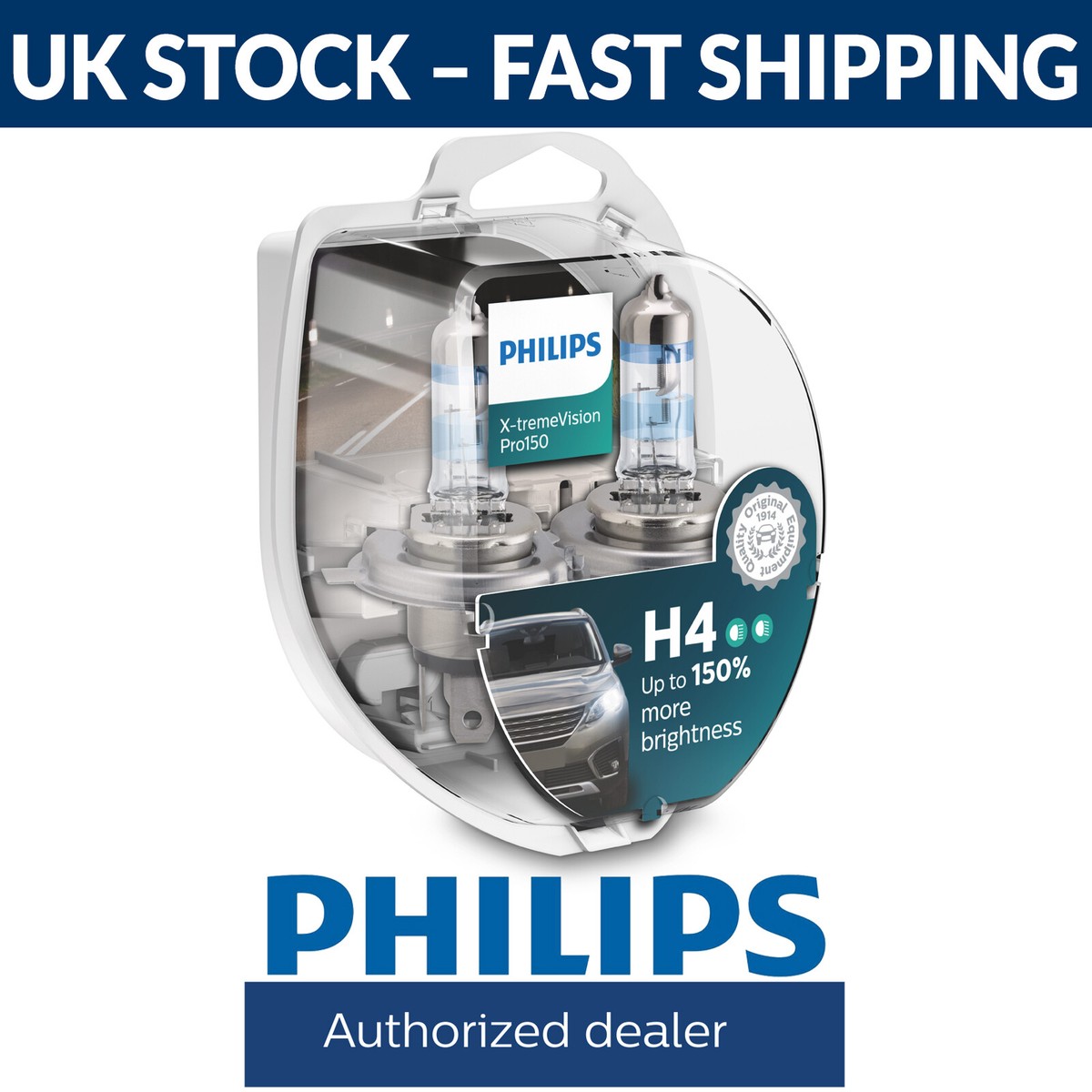 1x Philips X-tremeVision PRO150 55W 12V H11 Bulb - 12362XVPB1