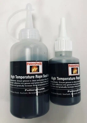 PPUK Stove Rope Adhesive High Temp Black or white 50ml Fires Log Burners + PPI Tape