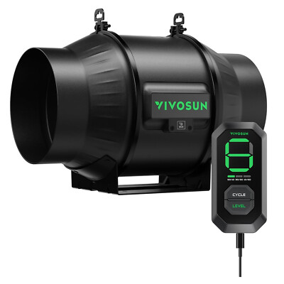 VIVOSUN AeroZesh T6 693m³/h Inline-Rohrventilator 150mm Abluftventilator mit E12