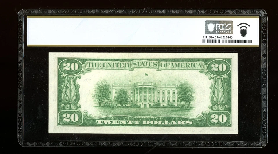 DBR 1934 $20 LGS FRN New York Fr. 2054-Blgs PCGS-B 65 PPQ Serial B15451314A - Image 2 of 2