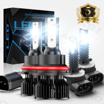 For 2004-2007 Saturn ION 6000K Combo LED Headlight Bulbs High/Low Beam +Fog Lamp